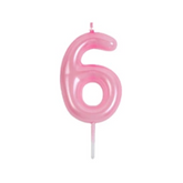 VELA NUMERO 6 ROSADA